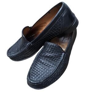 Allen Edmonds Woven Italian Leather Loafer Driving Shoes Size 10.5 E Black